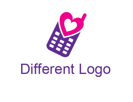 heart in phone logo