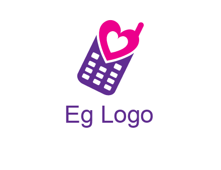 heart in phone logo