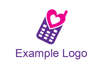 heart in phone logo