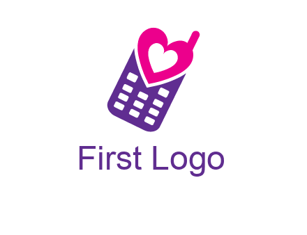 heart in phone logo