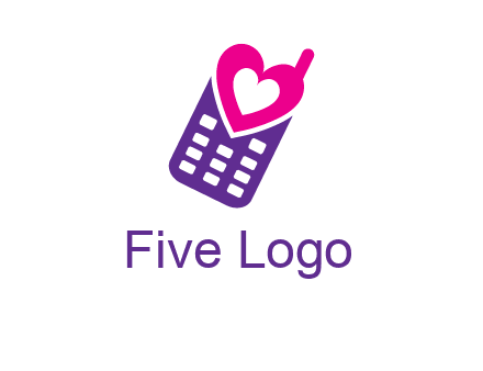 heart in phone logo