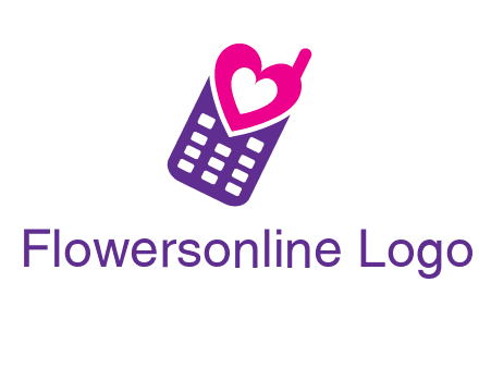 heart in phone logo