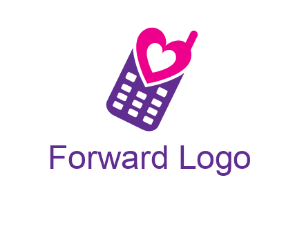 heart in phone logo