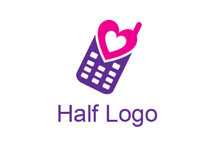 heart in phone logo