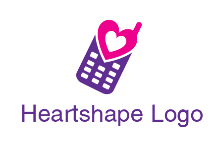 heart in phone logo
