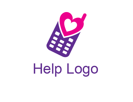 heart in phone logo
