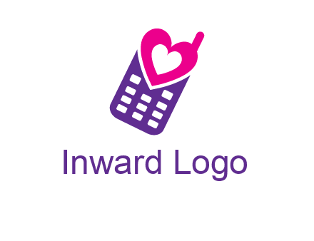 heart in phone logo