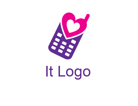 heart in phone logo