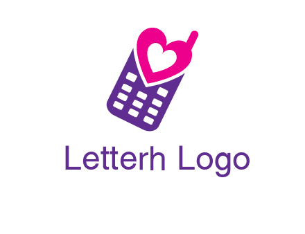 heart in phone logo