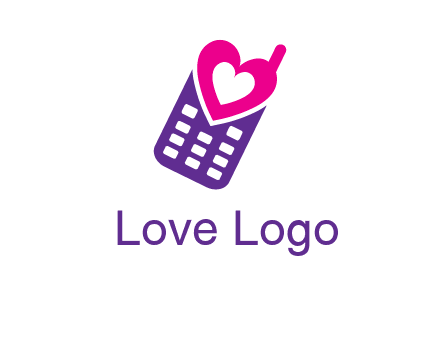 heart in phone logo