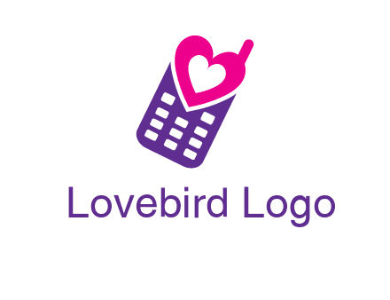 heart in phone logo