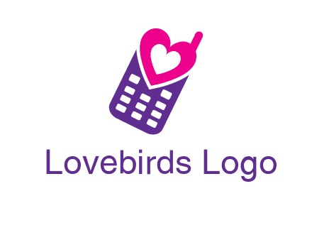 heart in phone logo