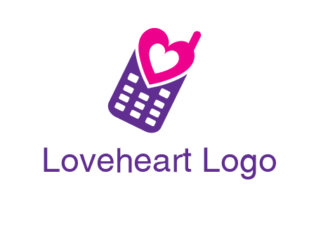 heart in phone logo