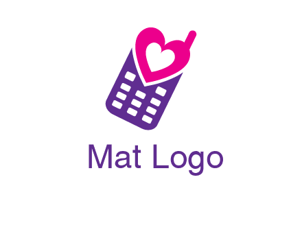 heart in phone logo