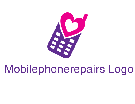 heart in phone logo