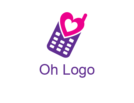 heart in phone logo