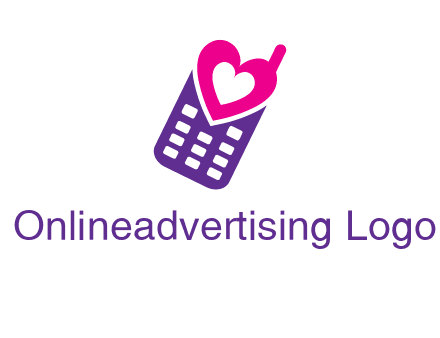 heart in phone logo