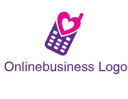 heart in phone logo