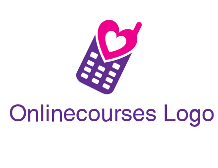 heart in phone logo