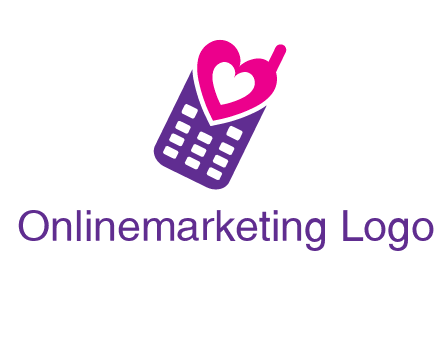 heart in phone logo