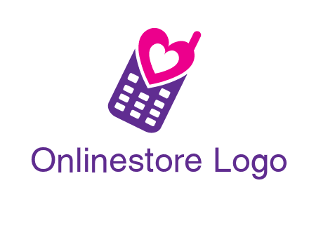 heart in phone logo
