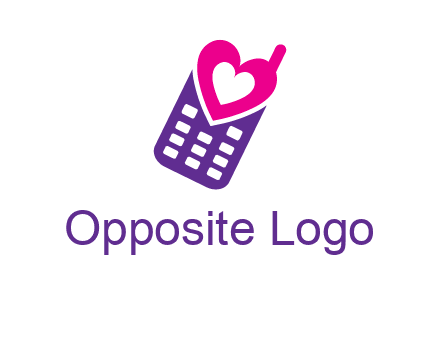 heart in phone logo