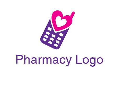 heart in phone logo