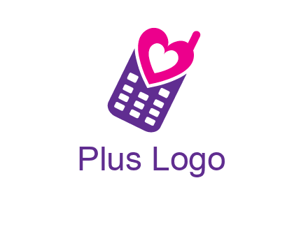 heart in phone logo