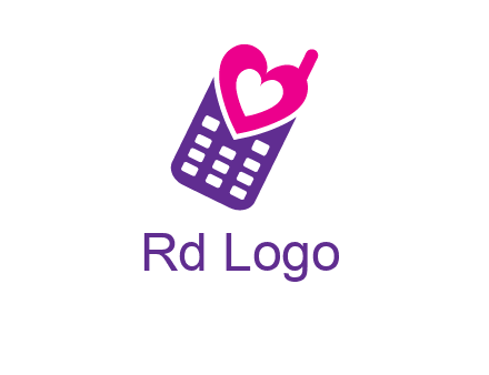 heart in phone logo