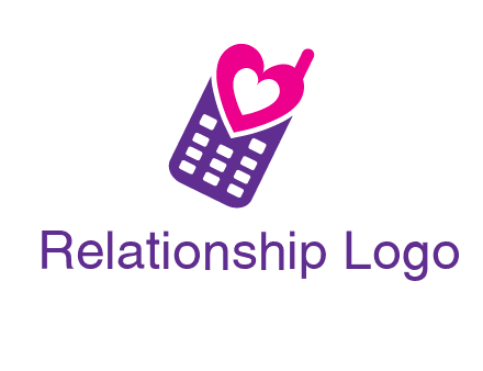 heart in phone logo