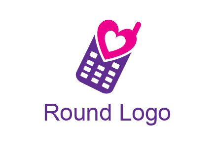 heart in phone logo