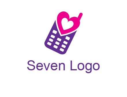 heart in phone logo