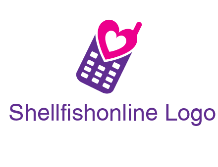 heart in phone logo