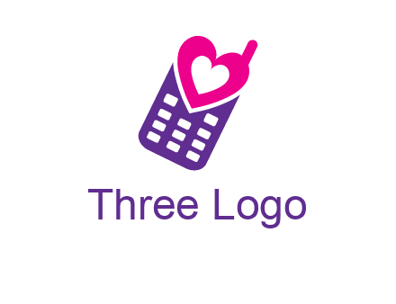 heart in phone logo