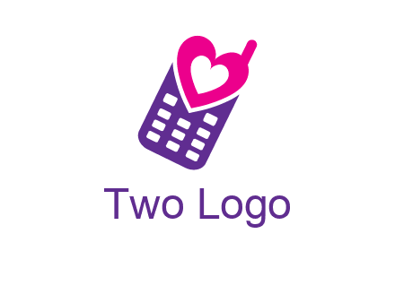 heart in phone logo