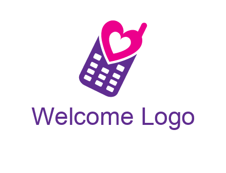 heart in phone logo