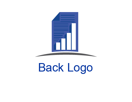 bar graph on a corporate document logo