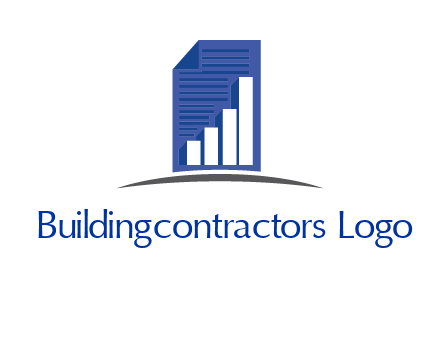 bar graph on a corporate document logo