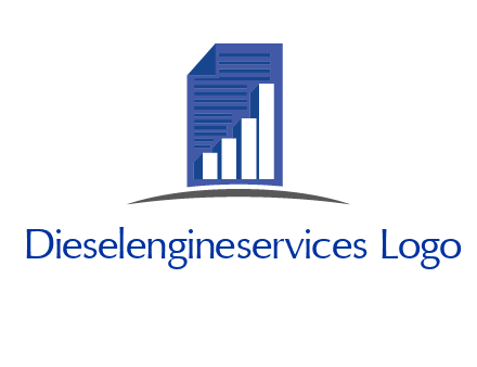 bar graph on a corporate document logo