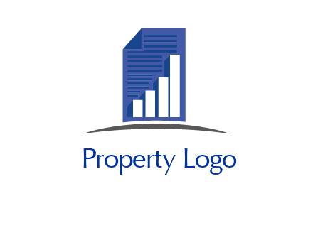 bar graph on a corporate document logo