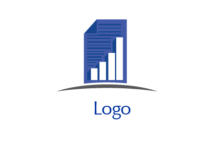 bar graph on a corporate document logo