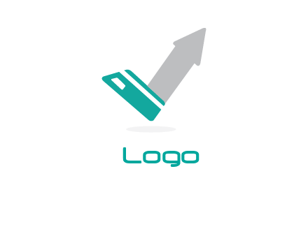 credit card and arrow logo