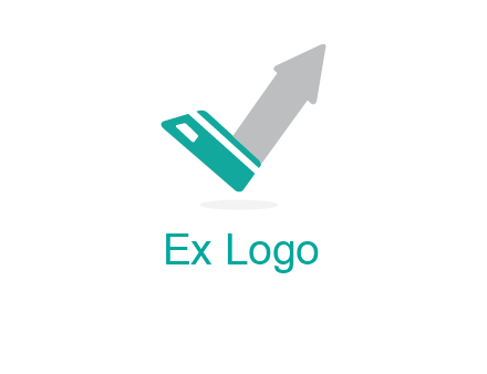 credit card and arrow logo