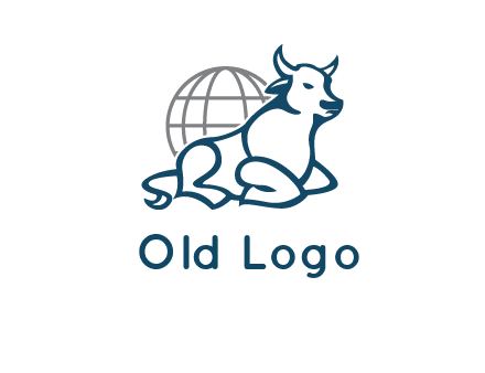 bull in front of globe logo