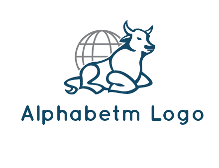 bull in front of globe logo