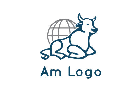 bull in front of globe logo