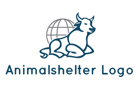 bull in front of globe logo