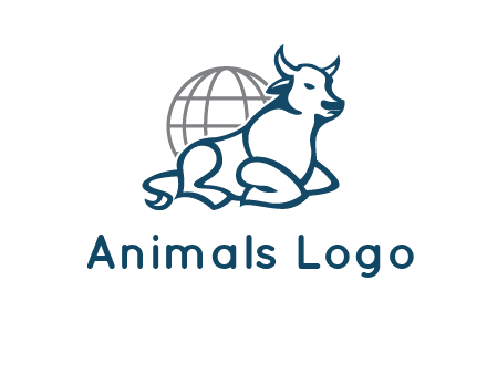 bull in front of globe logo