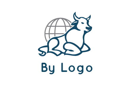 bull in front of globe logo