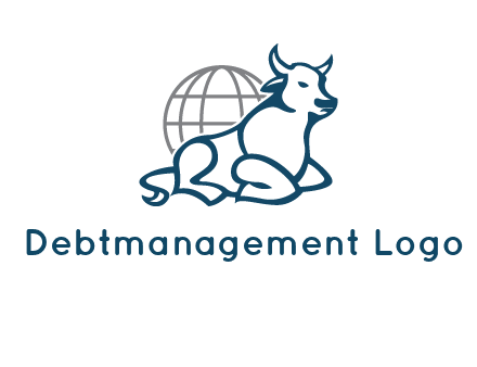 bull in front of globe logo